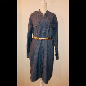 Gap denim long sleeve dress Belt Not included